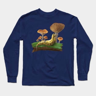 banana slug with mushrooms Long Sleeve T-Shirt